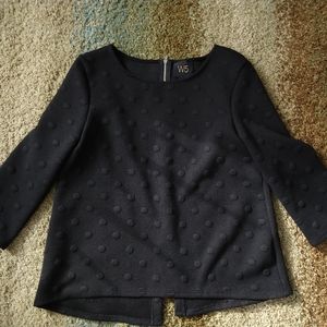 Black A-line Top with Polka Dots